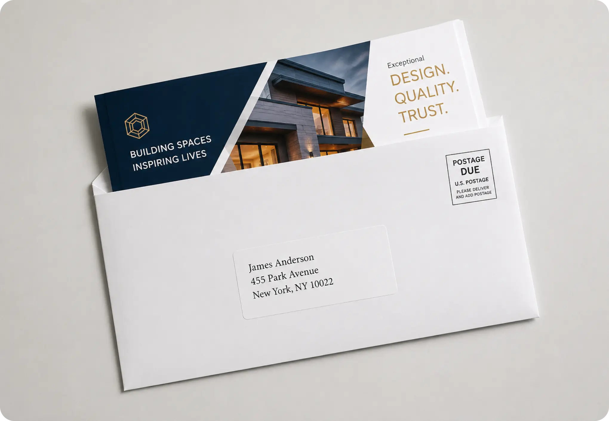 Brochure Enveloped and Addressed-Postage Due