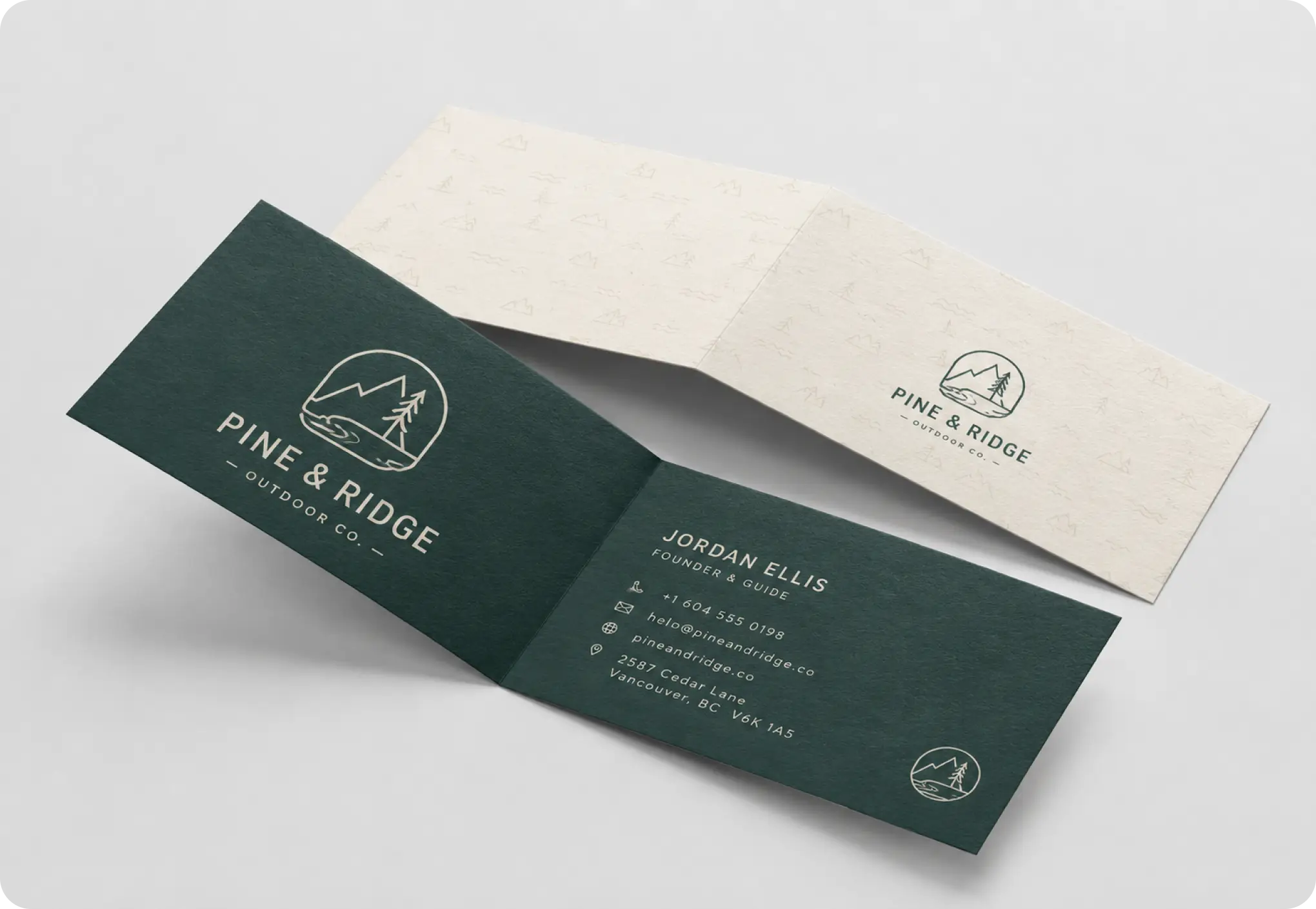 Folded Business Cards 13PT Enviro Uncoated