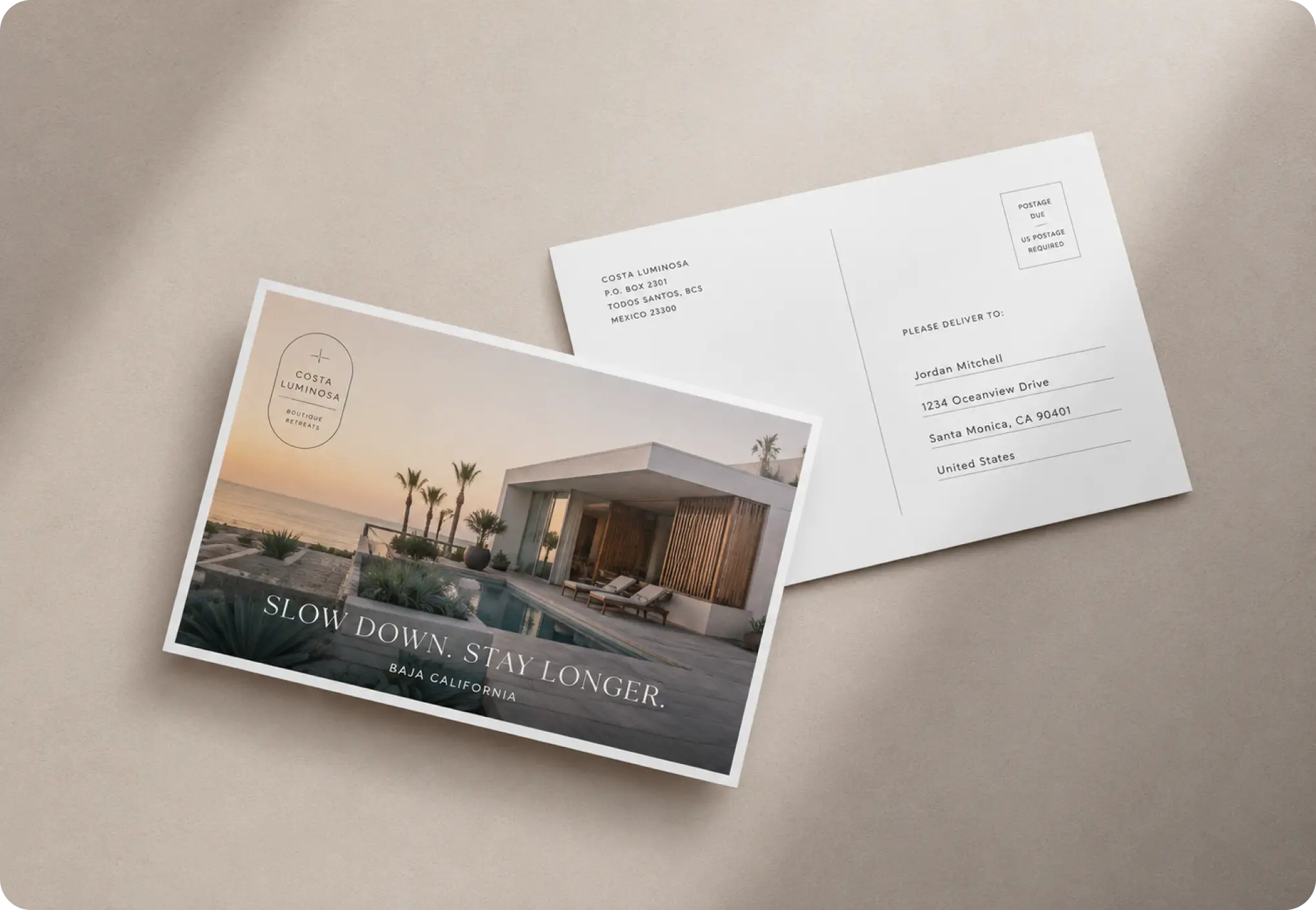 Postcard Addressed-Postage Due